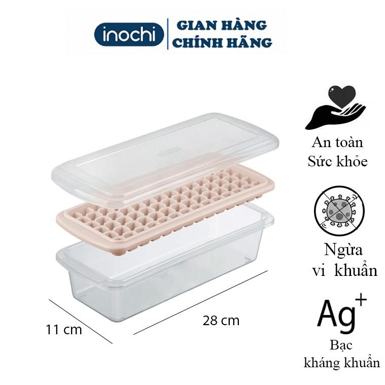 SET 6 Khay làm đá có kèm hộp đựng và nắp khử mùi, tủ lạnh đủ loại viên tròn kari inochi