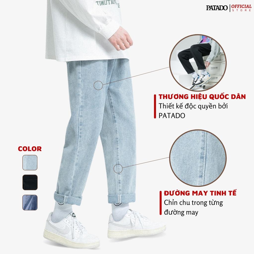 Quần jean nam baggy PATADO ống suông rộng vải jeans cao cấp mã TR01