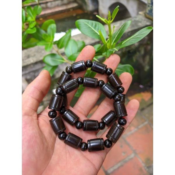 Vòng tay nam gỗ hạt trúc 12 ly mun sừng khánh hòa