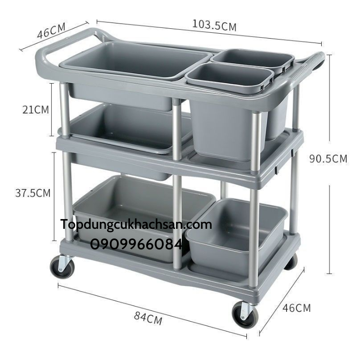 Xe đẩy thu gom chén dĩa, xe đẩy thu dọn thức ăn