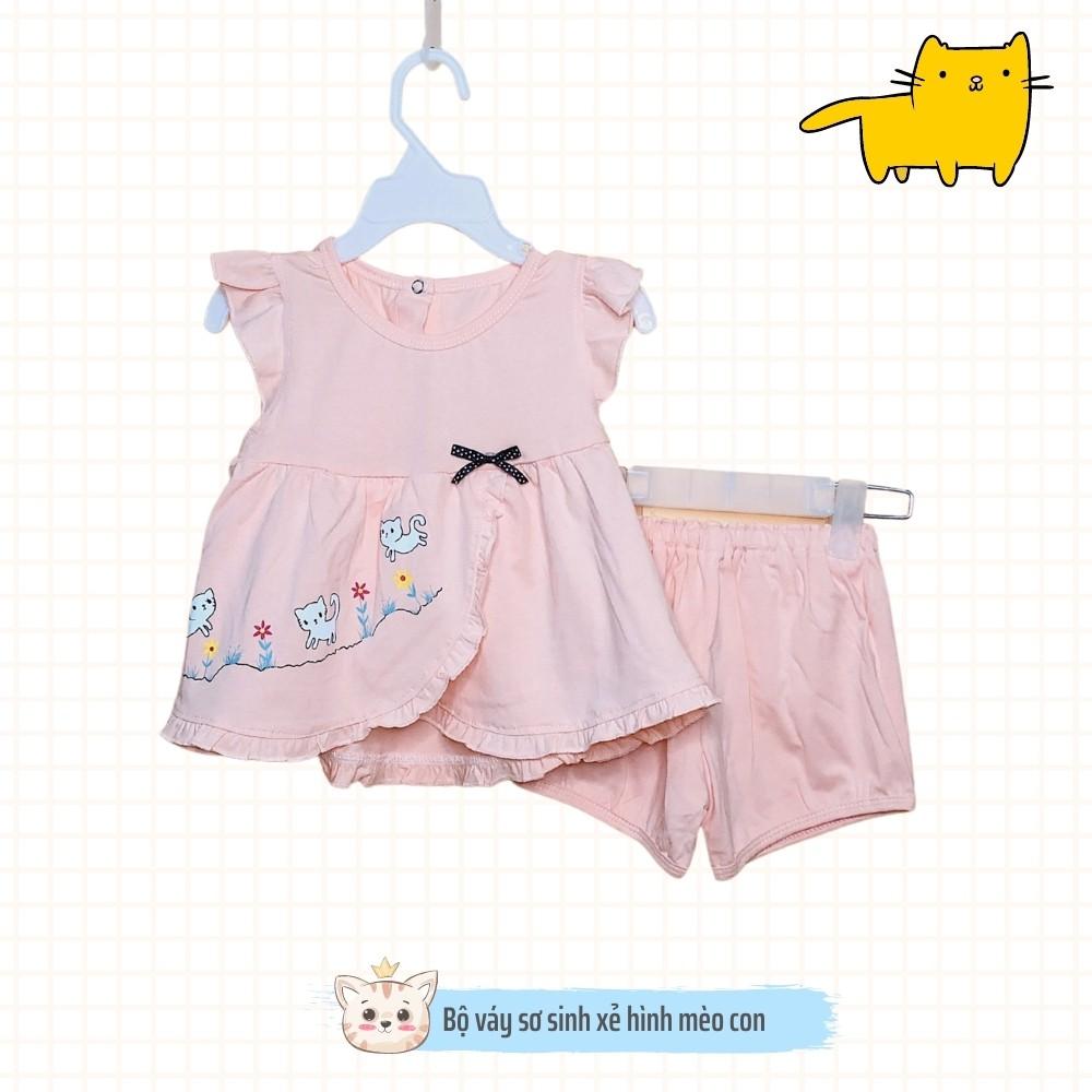 Váy bé gái sơ sinh 0-14 tháng mềm mại thấm hút mồ hôi cotton 100% an toàn làn da nhạy cảm Kidcat shop