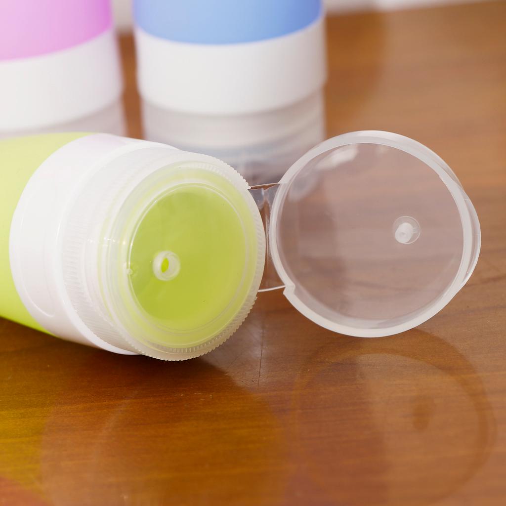 4 Pieces Portable Refillable Silicone Empty Cosmetic Containers for Travel