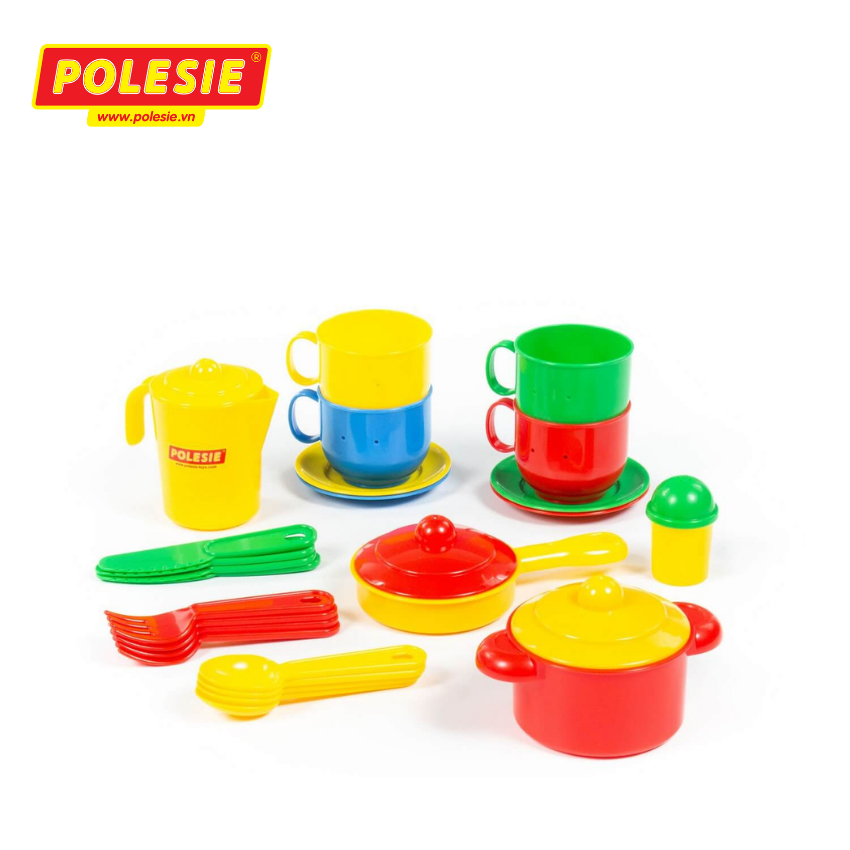 Bộ Đồ Chơi Nấu Ăn Cho 4 Người, Đồ Chơi Giáo Dục, An Toàn, Siêu Bền Cho Bé - Polesie Toys 54920