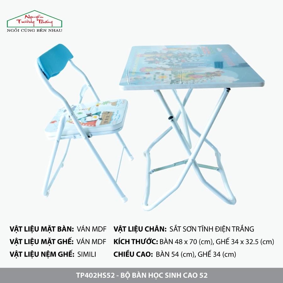 Bộ bàn học sinh gấp gọn kèm ghế | Bộ bàn học sinh cao 52 - 46 | Nguyễn Trường Thắng Desk