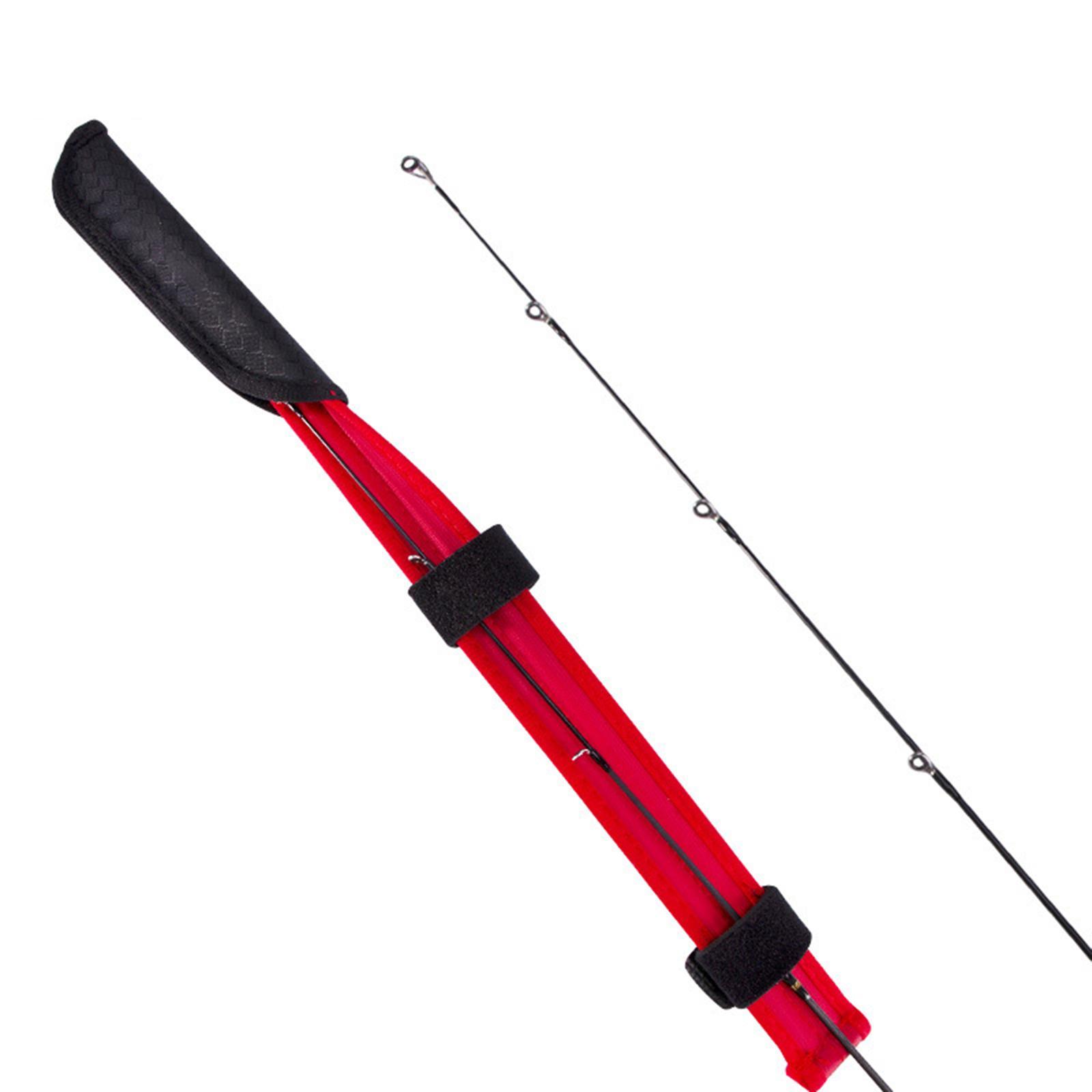 Carbon Fishing Pole Tip Cover Durable Case Rod Cover Tip Protector Surf Rods Storage Bag Adjustable Straps Portable Sleeve Protective Cover