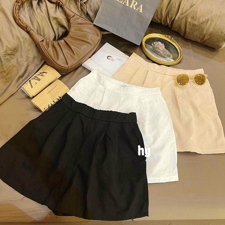 Quần Short nữ chất Đũi xước Cuộn