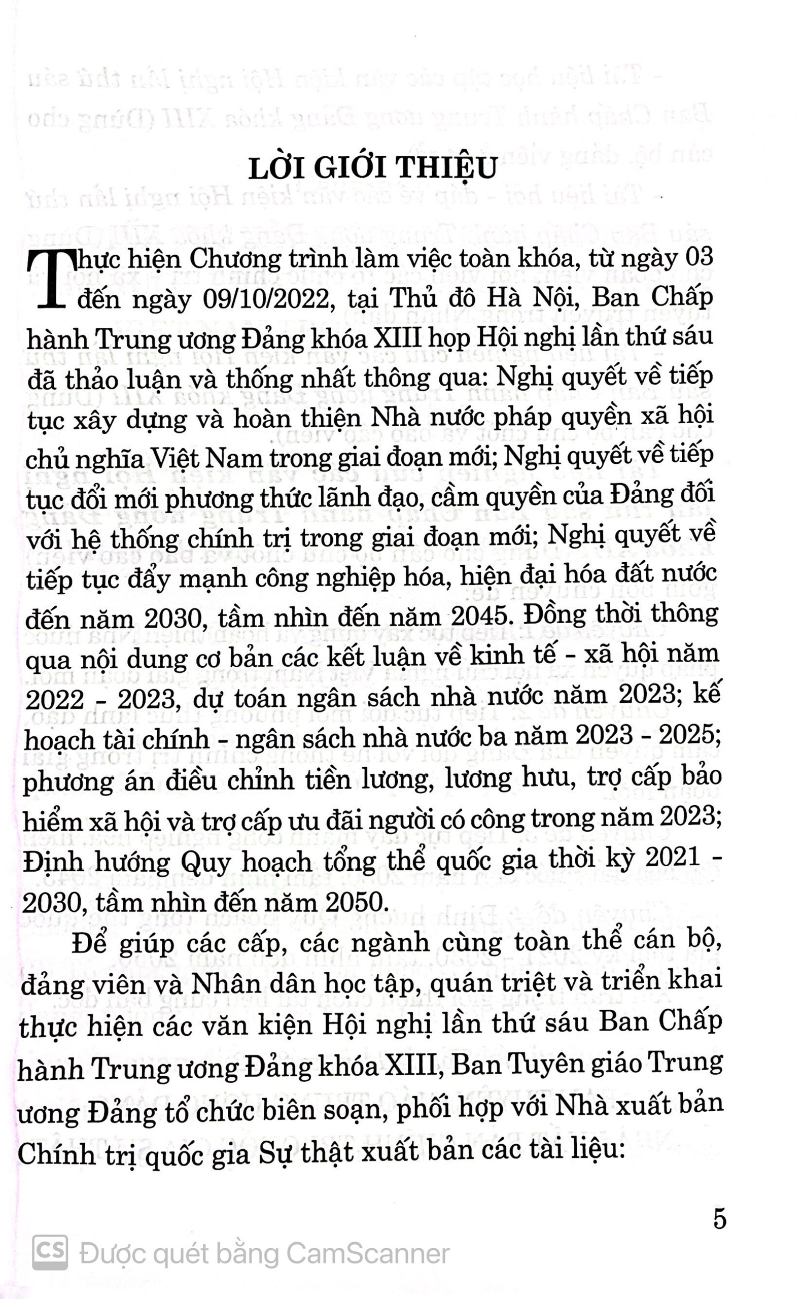 Tài liệu nghiên cứu các văn kiện Hội nghị lần thứ năm Ban chấp hành Trung ương Đảng khoá XIII