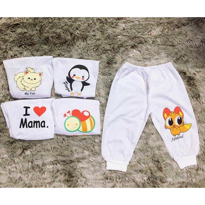 Combo 5 quần dài bo gâu Q004 in hình thú cho bé bosbibi