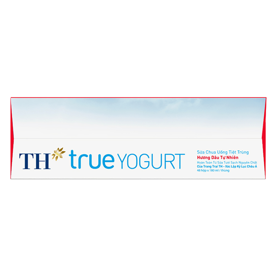 Thùng Sữa Chua Uống Tiệt Trùng Hương Dâu Tự Nhiên TH True Yogurt (180ml x 48 Hộp)