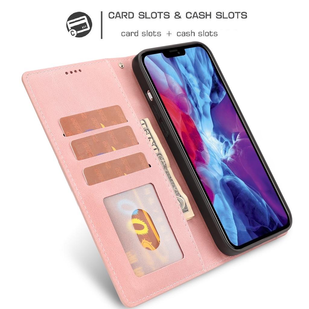 Ốp lưng điện thoại dạng ví da lật dành cho iPhone 13 Pro Max 13 Mini iPhone 12 Pro Max 12 Mini iPhone 11 Pro Max