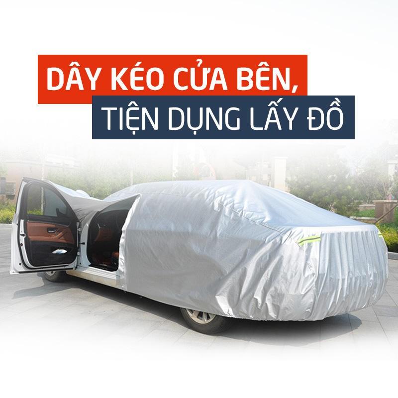 Bạt phủ ô tô xe hơi 7 chỗ SUV, áo trùm xe hơi,xe ô tô phủ nhôm bạc lớp phản quang chống nóng, mưa, xước sơn_BPX