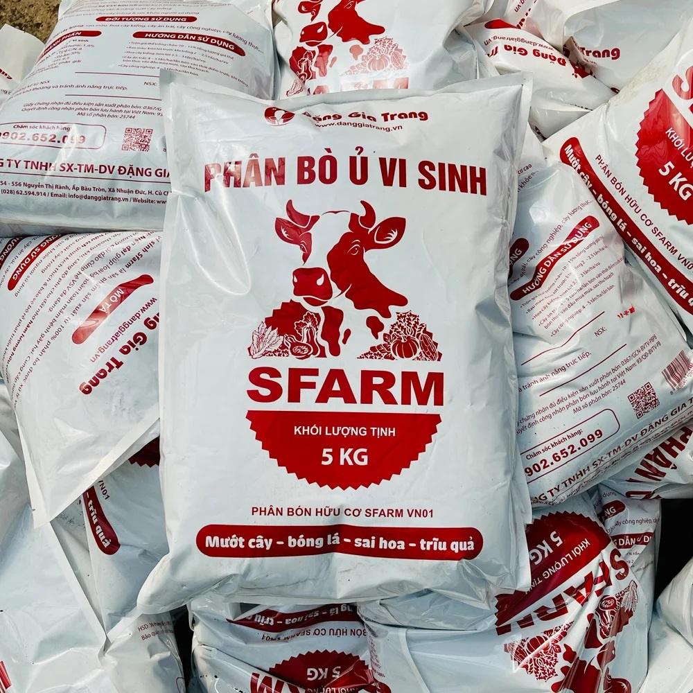 Phân bò hữu cơ vi sinh SFARM đã qua xử lí - túi 5kg