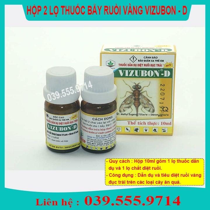 10 Lọ CHẾ PHẨM DẪN DỤ VÀ DIỆT RUỒI VÀNG ĐỤC TRÁI VIZUBON - D