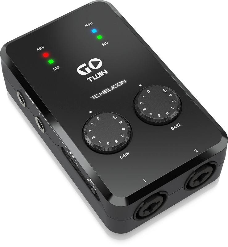 TC-Helicon GO TWIN 2-Channel Audio/MIDI Interface for Mobile Devices-Hàng Chính Hãng