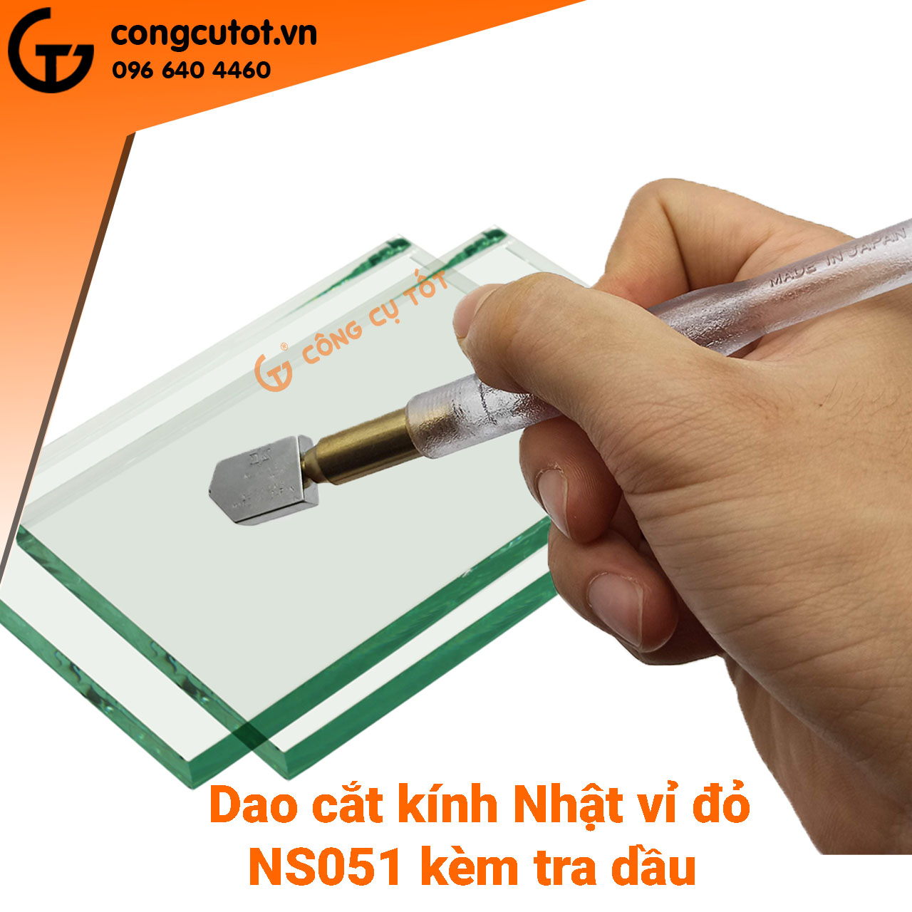 Dao cắt kính vỉ đỏ kèm tra dầu