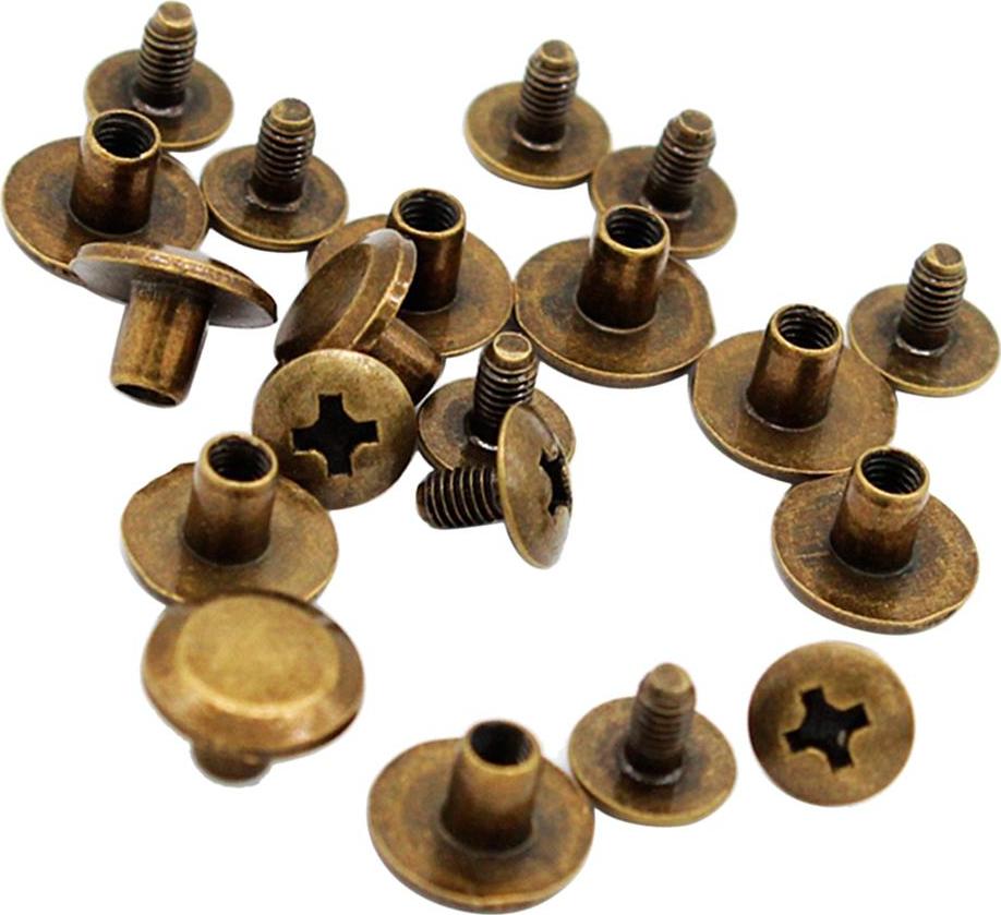 10 Cái Liên Kết Chicago Ốc Móng Tay Đinh Tán Đinh Nhọn cho TỰ LÀM Nghệ Thuật Thủ Công 10x5mm