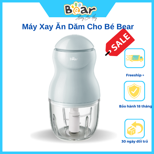 Máy Xay Ăn Dăm Cho Bé Bear Mini Cầm Tay Tiện Lợi 3 Lưỡi Dao Sắc Bé - Hàng chính hãng - B03V2