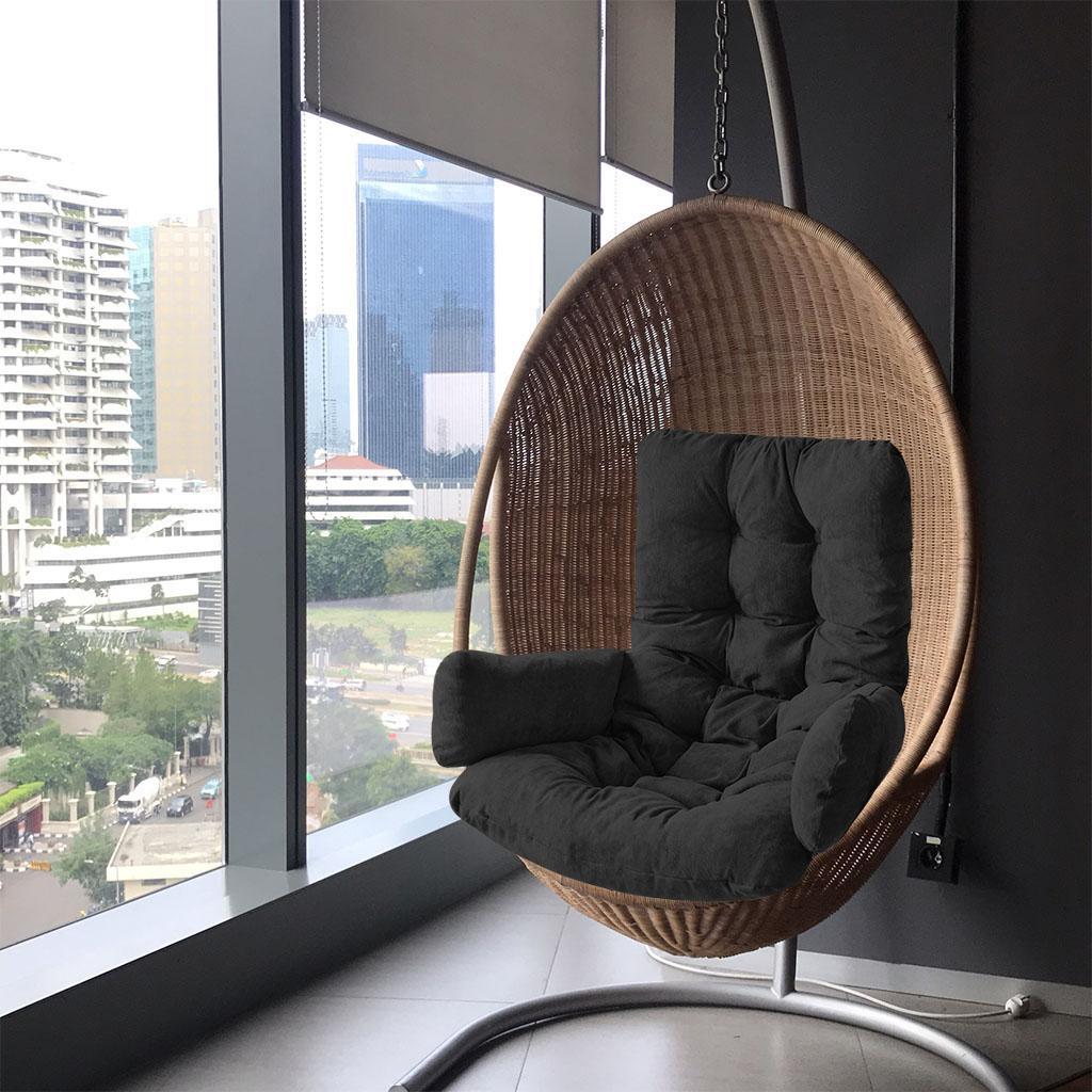 Hanging Basket Chair Cushion Egg Chair Garden Swing Seat Cushion Black