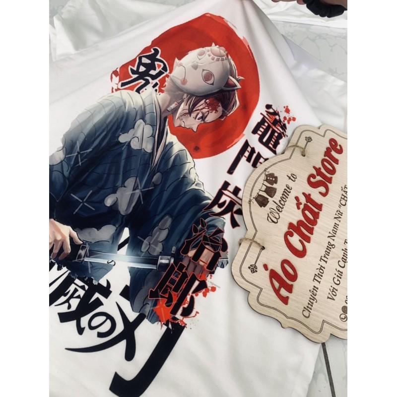 Áo thun Kimetsu no Yaiba đẹp | Áo Tanjirou Demon Slayer thư pháp cực ngầu KY19