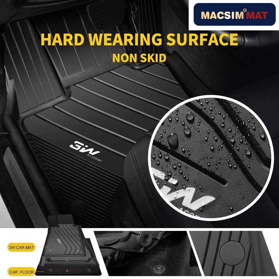 Thảm lót sàn BMW 5 series 2016- đến nay nhãn hiệu Macsim 3W - chất liệu nhựa TPE đúc khuôn cao cấp - màu đen