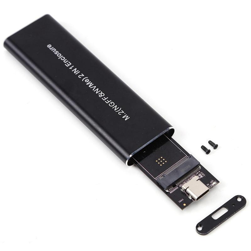 Hộp M2 NVMe SATA SSD 10Gbps HDD Giao Thức Kép Type-A Sang Type-C Cho M.2 SSD