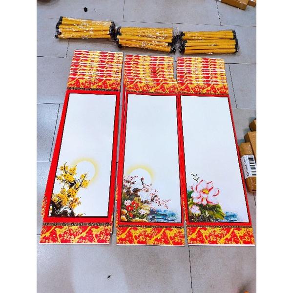 Giấy Viết Thư Pháp, Liễn Giấy Mỹ Thuật In Tranh Thư Pháp Dụng Phẩm Giấy Ốp 27x79cm - Set 05 tờ