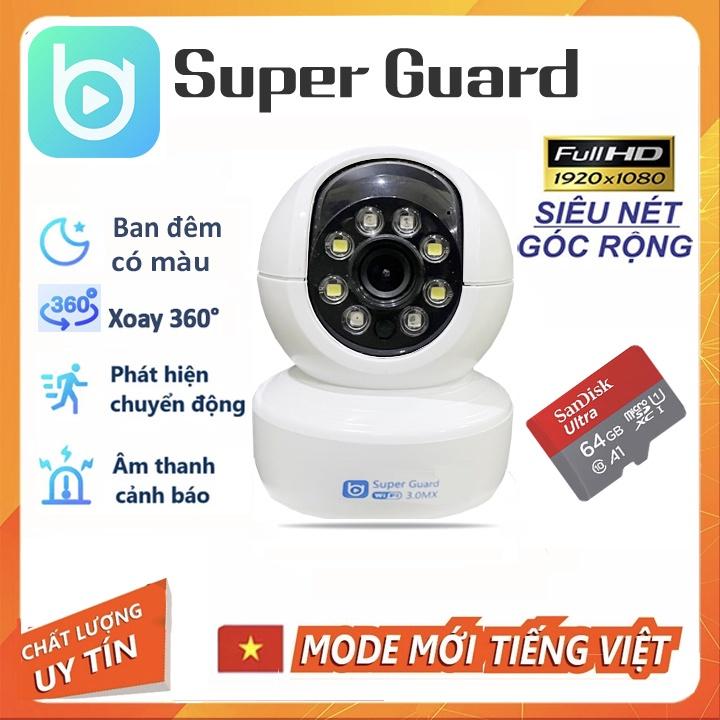 Camera IP Super Guard SP036 Full HD 1080p Wifi Góc Rộng Xoay 360 độ-ĐÀM THOẠI 2 CHIỀU- BAN ĐÊM CÓ MÀU