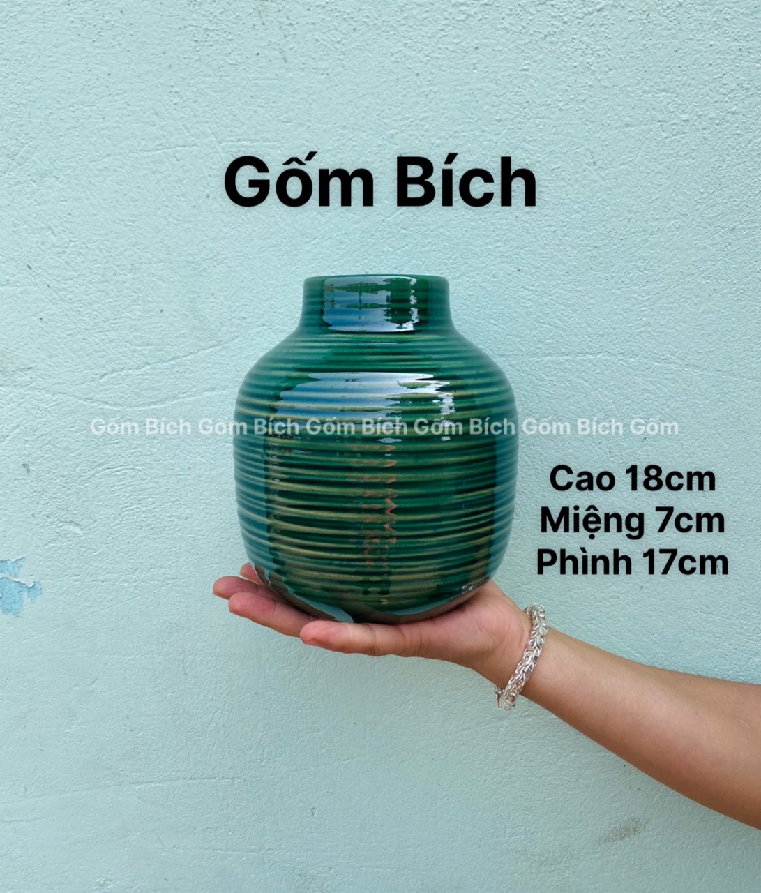 Bình Hoa Lọ Hoa Dáng Bóng Đèn Nhỏ Để Bàn Gốm Sứ Bát Tràng - Gốm Bích