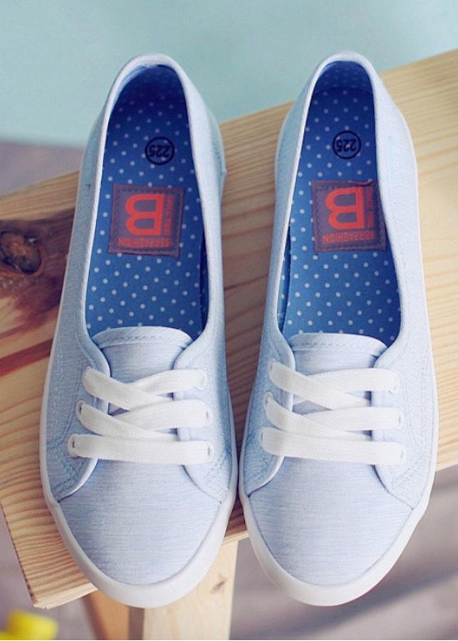 Giày slip on nữ vải cotton màu