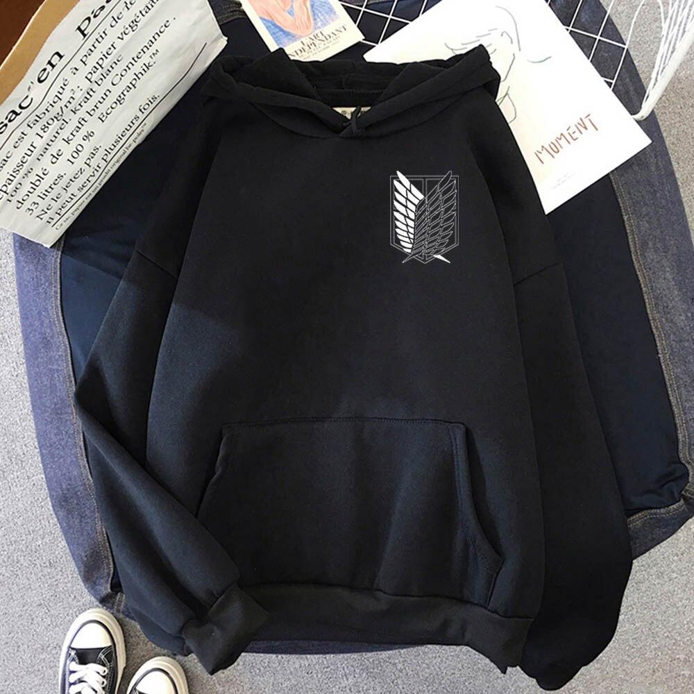 Áo Hoodie UNISEX Thể Thao Dày Chui Đầu Tay Dài In Họa Tiết Attack on Titan Đường Phố