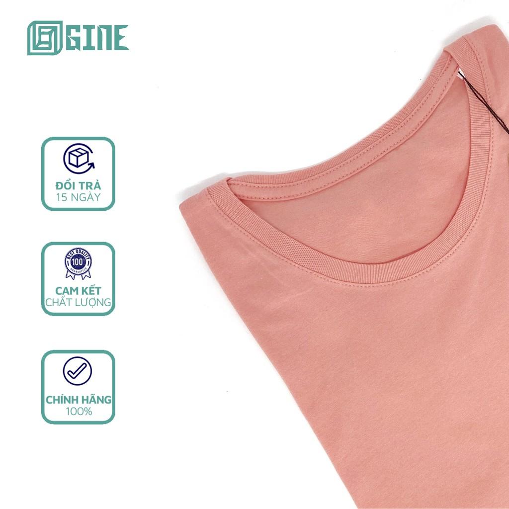 Áo phông trơn nữ DỄ THƯƠNG, màu hồng cam pastel - 100% Cotton nhập