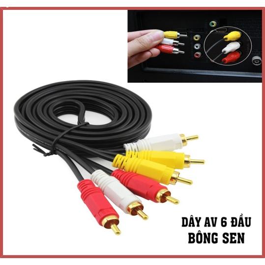 Cáp AV RCA dây AV 6 đầu hoa sen dài 1,5m