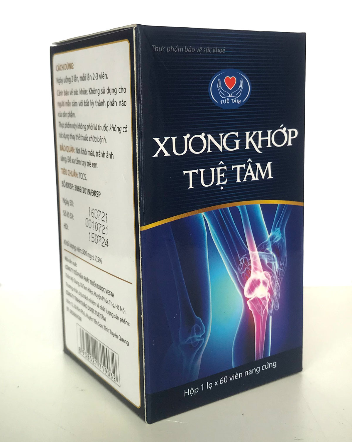 Xương Khớp Tuệ Tâm hộp 60 viên nang - Thực phẩm bảo vệ sức khỏe cao cấp từ thảo dược, sản xuất tại nhà máy dược phẩm đạt chuẩn GMP