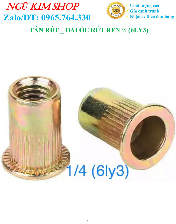 TÁN RÚT _ ĐAI ỐC RÚT REN 1/4