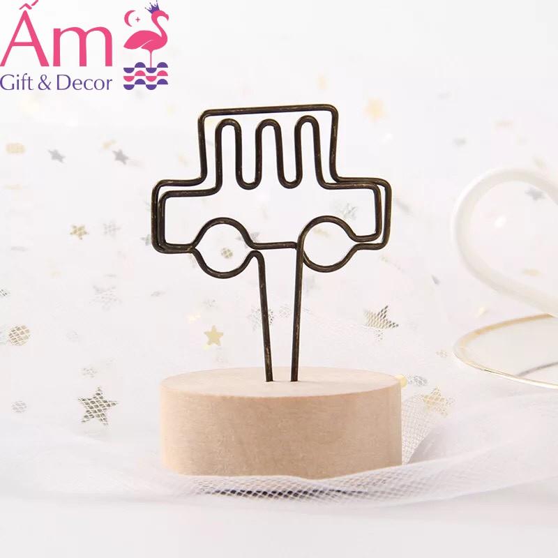 Kẹp Ảnh Để Bàn Bằng Gỗ Cute Nhiều Hình  - Kích Thước 3x3cm