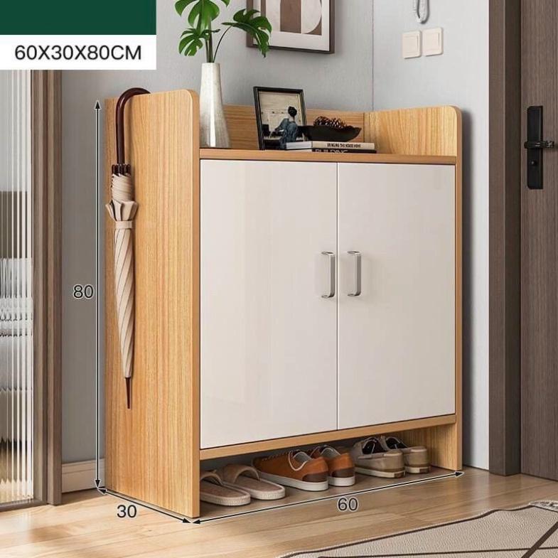 TỦ GIÀY GỖ 2 NGĂN CÁNH TRẮNG ĐA NĂNG