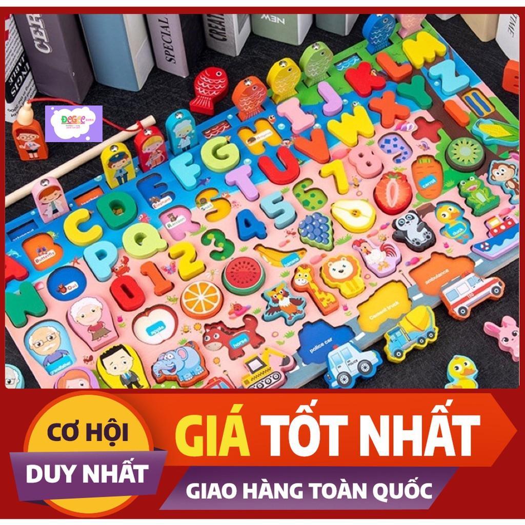 Đồ Chơi Trẻ Em - Đồ Chơi Xếp Hình Câu Cá Ghép Số Học Đếm 63 Chi Tiết-Đồ Chơi Gỗ Thông Minh Cho Bé - Free Ship Toàn Quốc