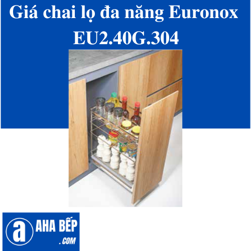 GIÁ CHAI LỌ ĐA NĂNG NAN DẸT 3 TẦNG INOX SUS304HL EU2.40G.304. Hàng Chính Hãng