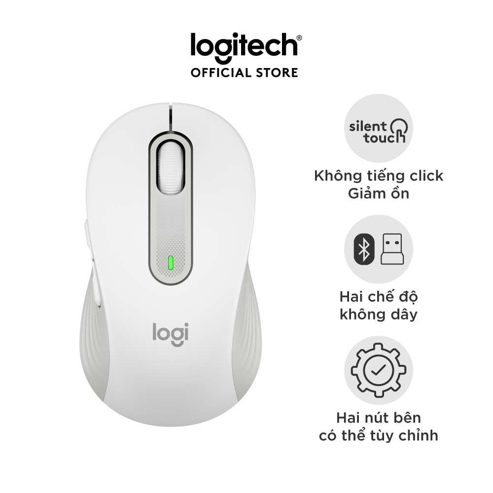 Chuột không dây bluetooth Logitech Signature M650 - Dành cho tay có kích cỡ từ nhỏ tới trung bình, Cuộn SmartWheel, giảm ồn, các nút bên có thể tùy chỉnh - Hàng chính hãng