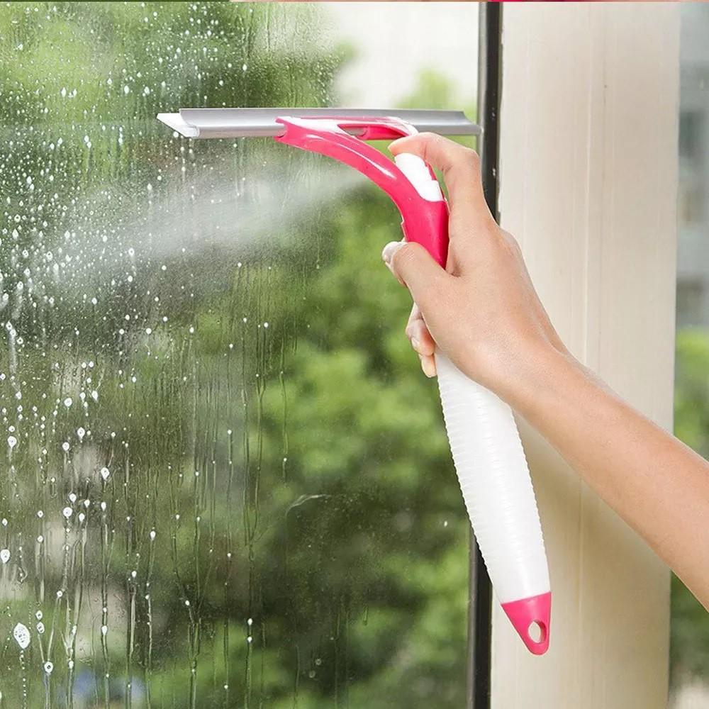 Cây gạt kính cầm tay có bình xịt tiện dụng - Gạt kính lau kính