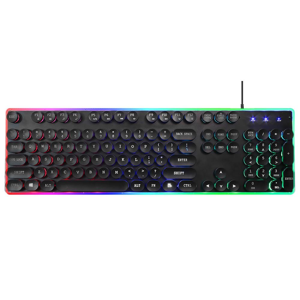 Bàn phím màng ZERODATE KB202 có dây,có đèn nền để chơi game 104 phím với Hiệu ứng ánh sáng có thể tùy chỉnh ABS