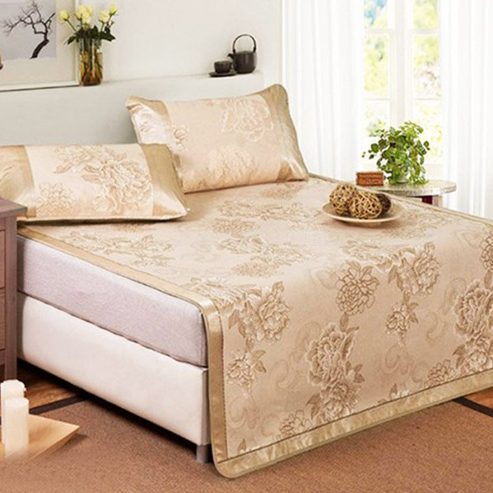 Chiếu lụa điều hoà 3d kèm 2 vở gối cao cấp 1m8*2m