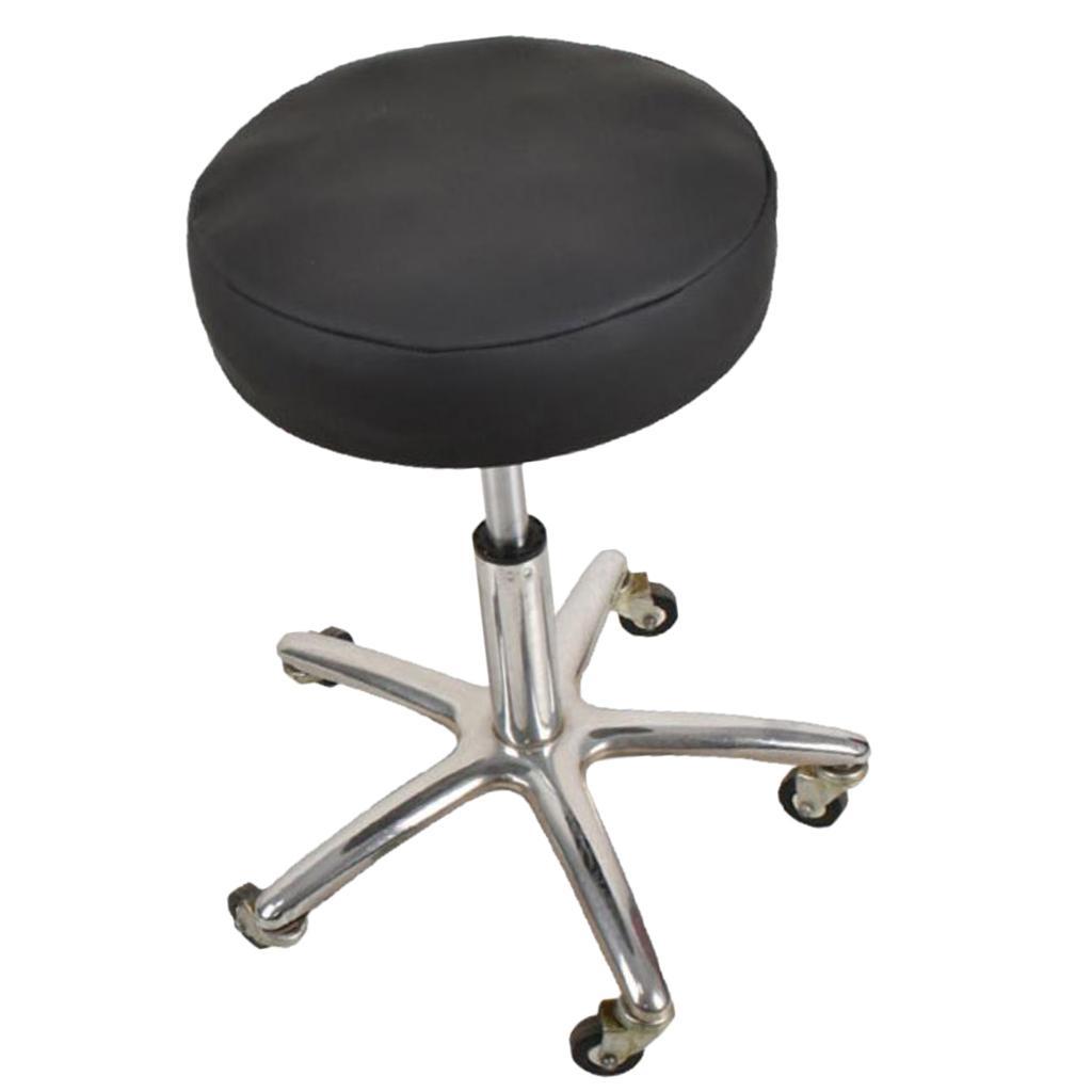 2X Stretchy Round Bar Stool Cover Chair Seat Cushion 40cm Black