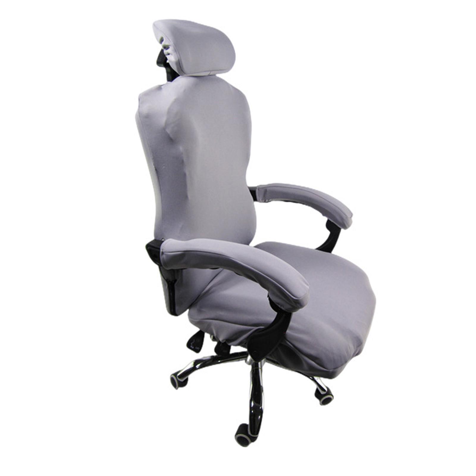 Office Armchair Cover Slipcover Soft Washable Polyester for Computer Chair Gray