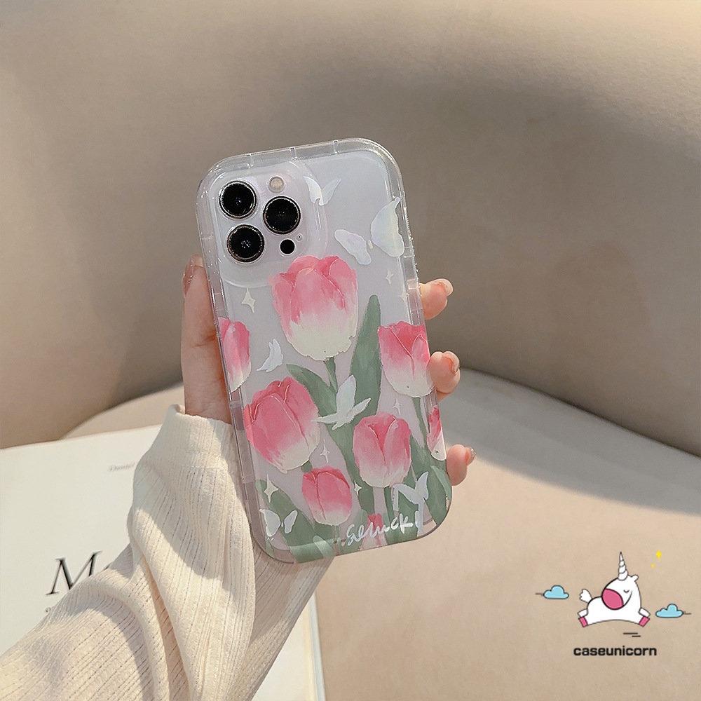 Ốp Điện Thoại TPU Mềm Chống Sốc Họa Tiết Hoa Tulip Cho iPhone 14 Pro MAX 11 13 12 Pro MAX XR 6 6S 7 8 Plus X XS MAX