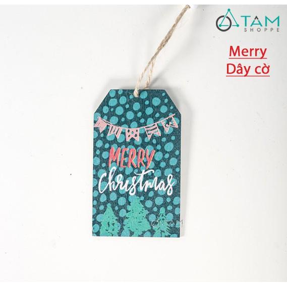 COMBO 2 Phụ kiện treo Noel Thẻ tag gỗ in họa tiết X-PKTCT-53
