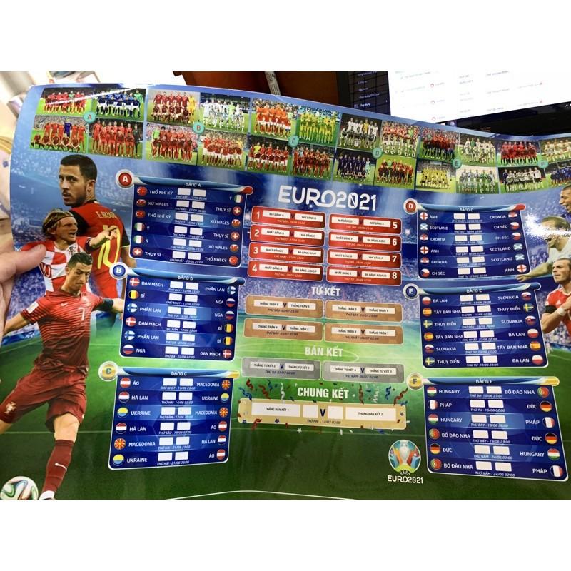 Lịch bóng đá EURO 2021 - Hàng LOẠI 1 có sẵn keo dán