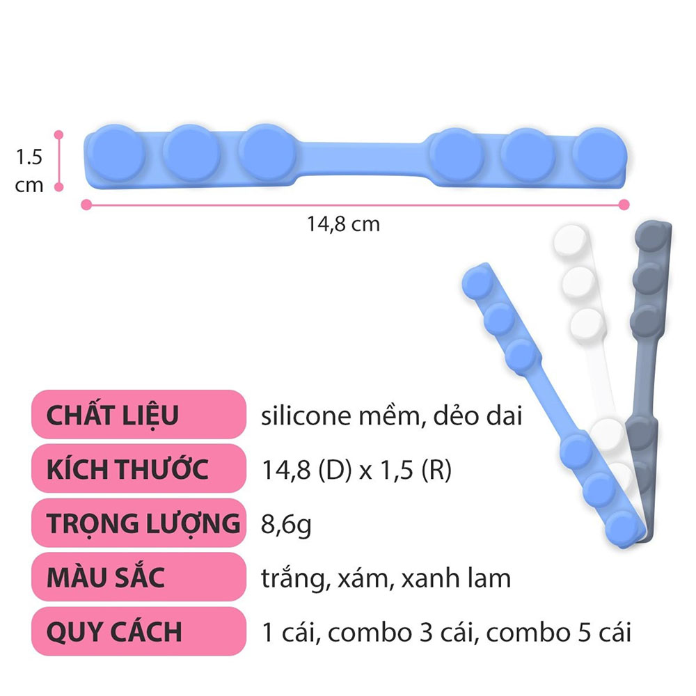 Dây đeo khẩu trang silicone mềm chống đau tai, móc đeo khẩu trang cao cấp Venado