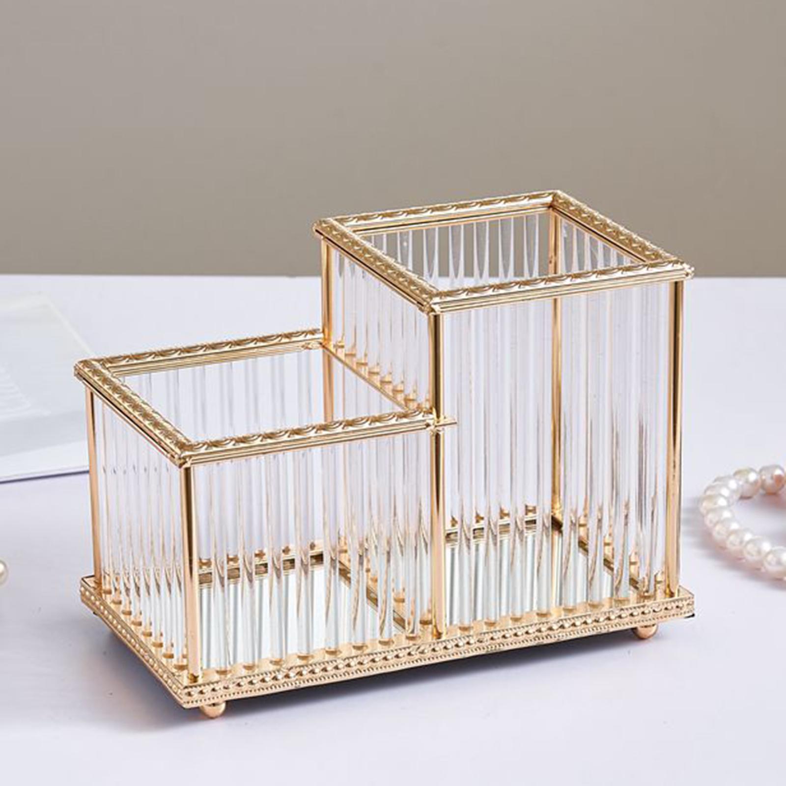 Acrylic Makeup Brush Holder Desk Organizer Cosmetic Brushes Eyebrow Pencil Storage Pen Holder Container, Gift for Women