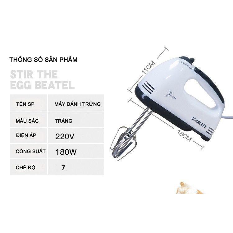 Máy Đánh Trứng Cầm Tay 7 Tốc Độ Công Suất 180W - Lỗi 1 Đổi 1